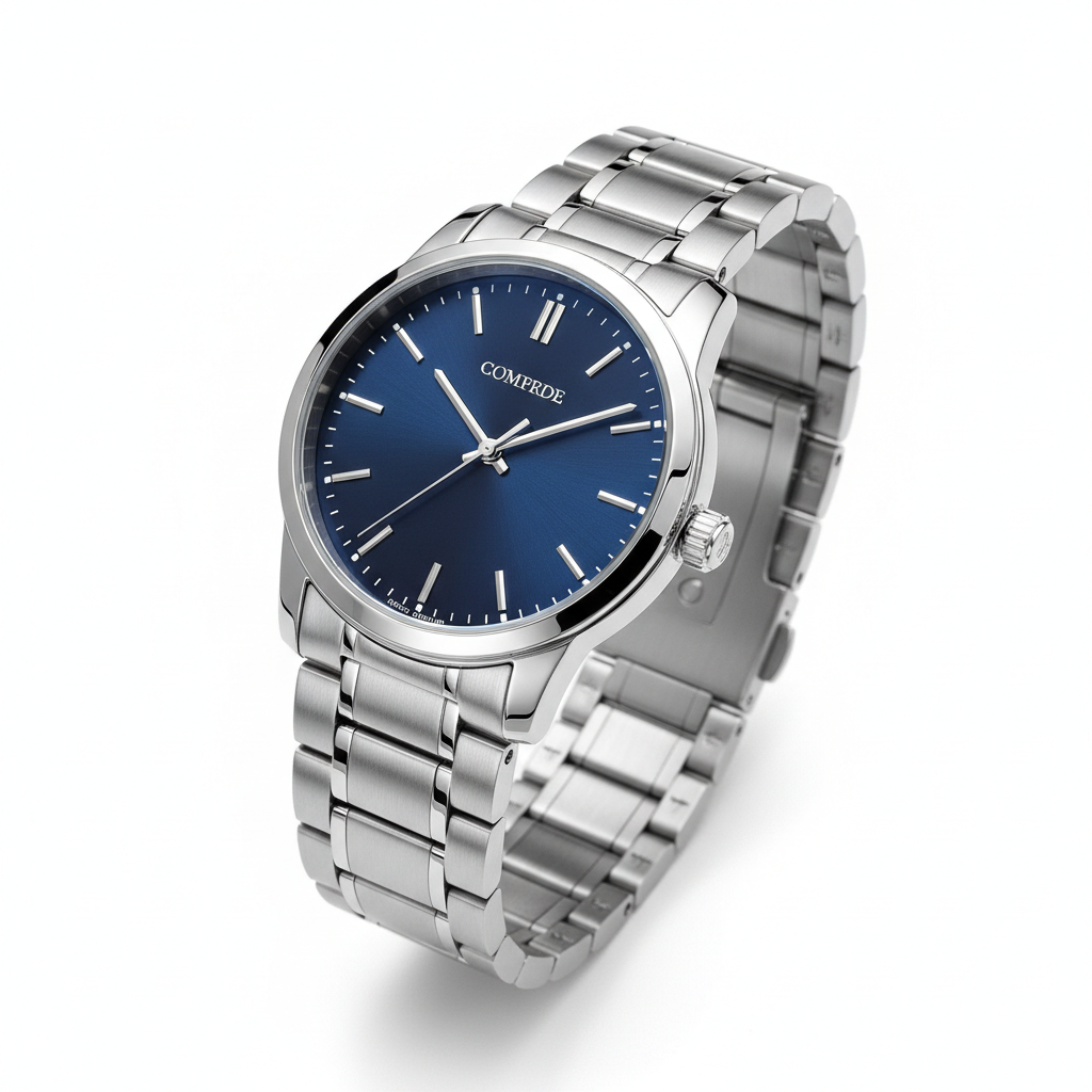 Pack Of 5 Mega Deal Men's Gift Wedding Watch Deal -Top Class High Quality Wrist Watch+Gold Stainless steel Luxury Italian Cuban Link Bracelet For Men/Boys Luxury Classic Business Sport Watch for Men / Boys AlRashid Shopping Store